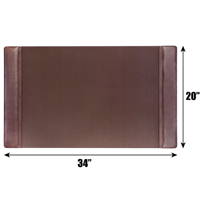 Chocolate Brown Leather 34" x 20" Side-Rail Desk Pad