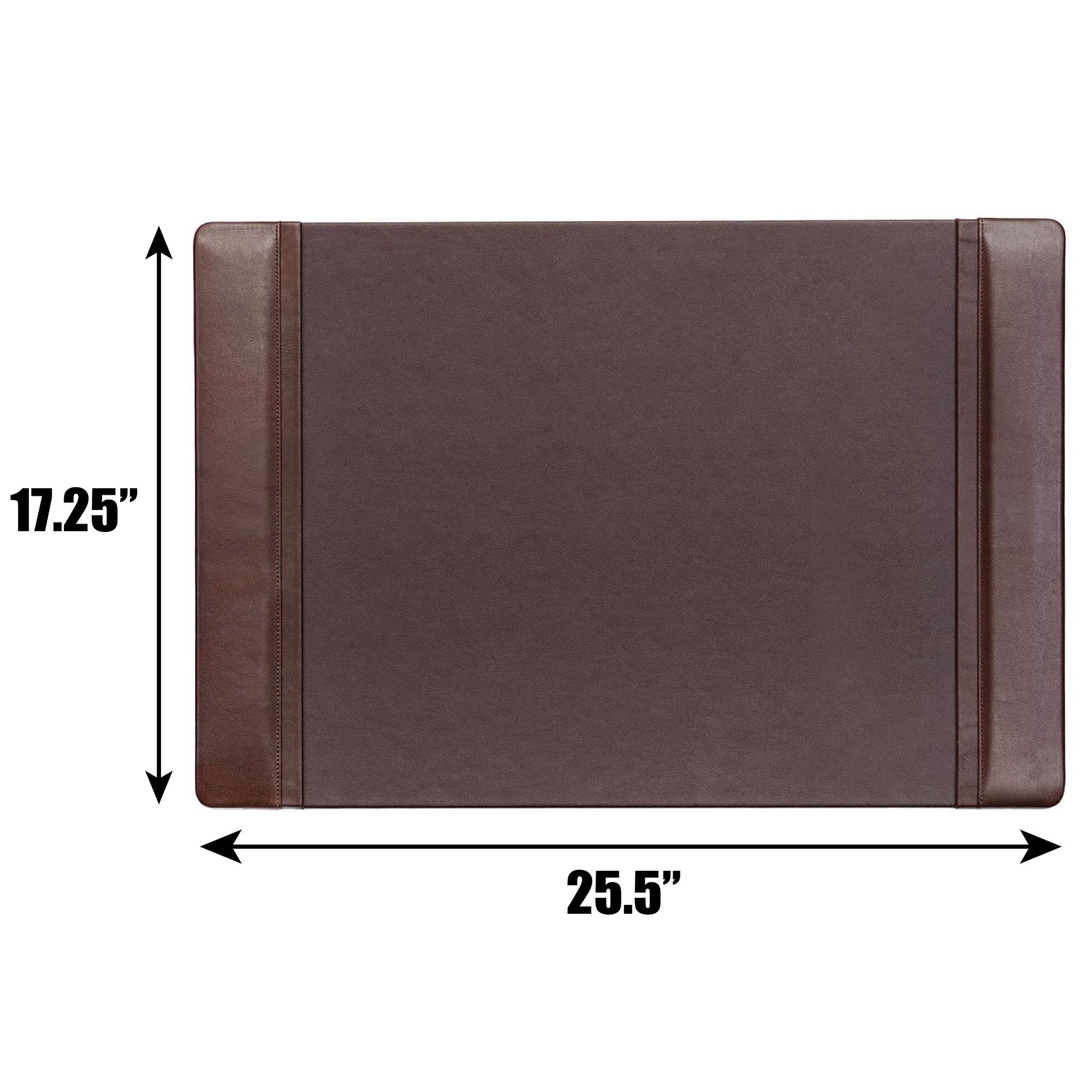 Chocolate Brown Leather 25.5" x 17.25" Side-Rail Desk Pad