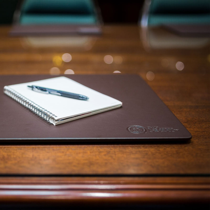 Chocolate Brown Leather 17" x 14" Conference Table Pad