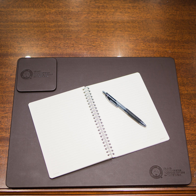 Chocolate Brown Leather 17" x 14" Conference Table Pad