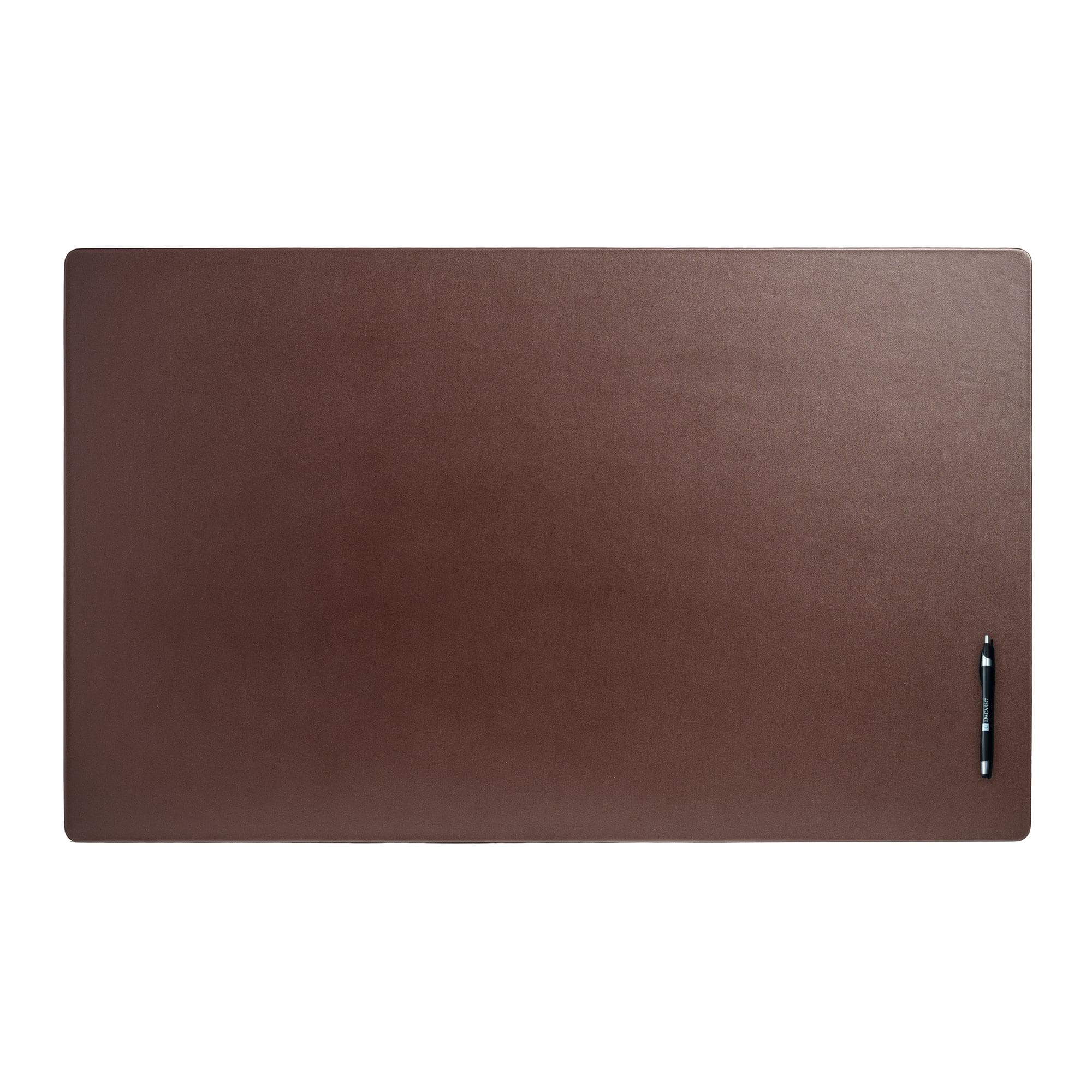 Chocolate Brown Leather 38" x 24" Desk Mat without Rails