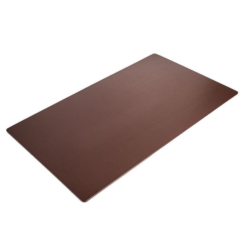 Chocolate Brown Leather 34" x 20" Desk Mat without Rails