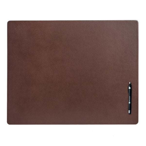 Chocolate Brown Leather 24" x 19" Desk Mat without Rails