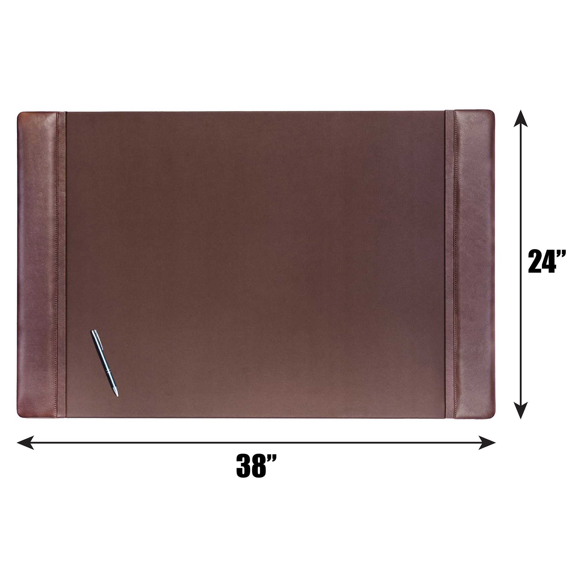 Chocolate Brown Leather 38" x 24" Desk Pad