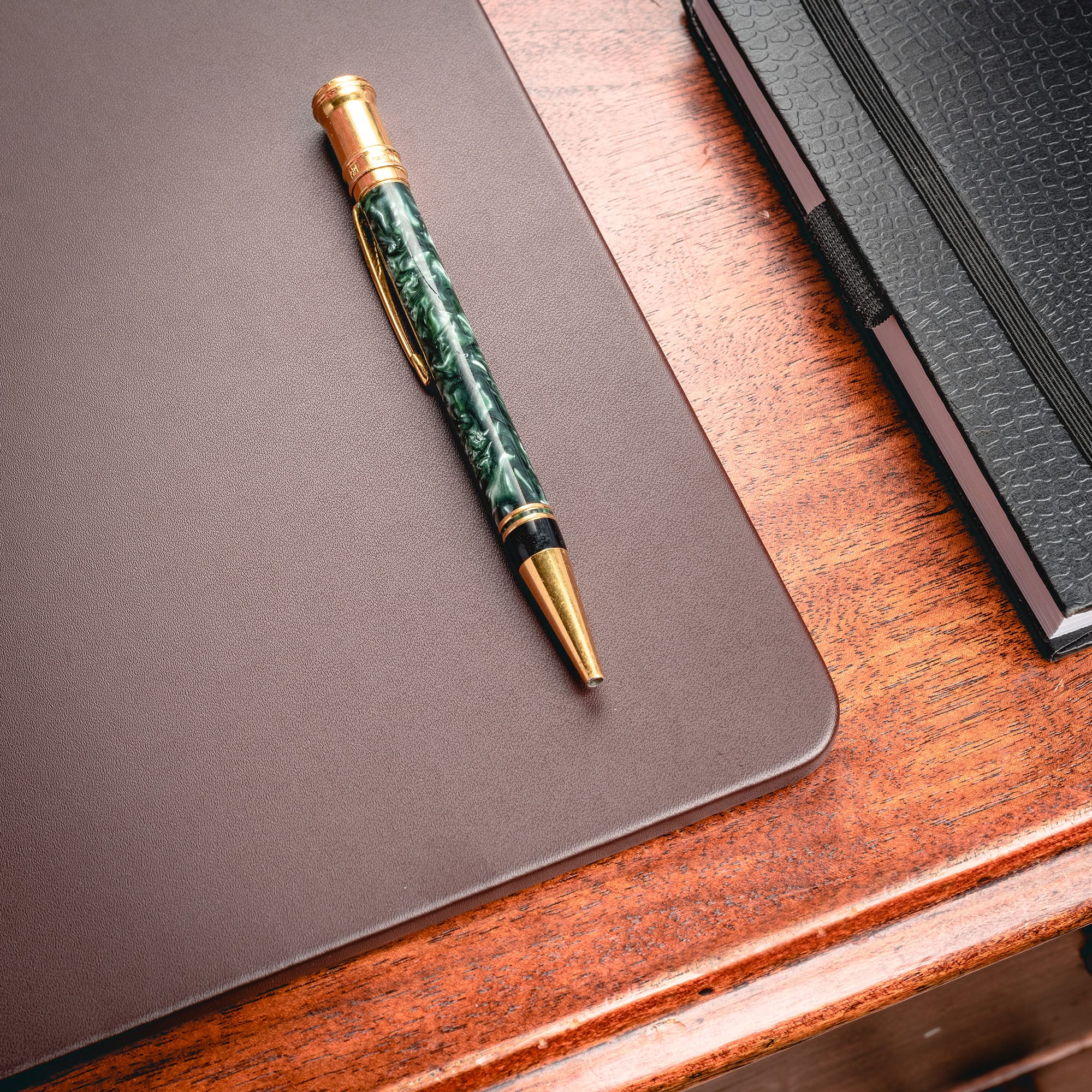 Chocolate Brown Leatherette 30" x 19" Desk Mat without Rails