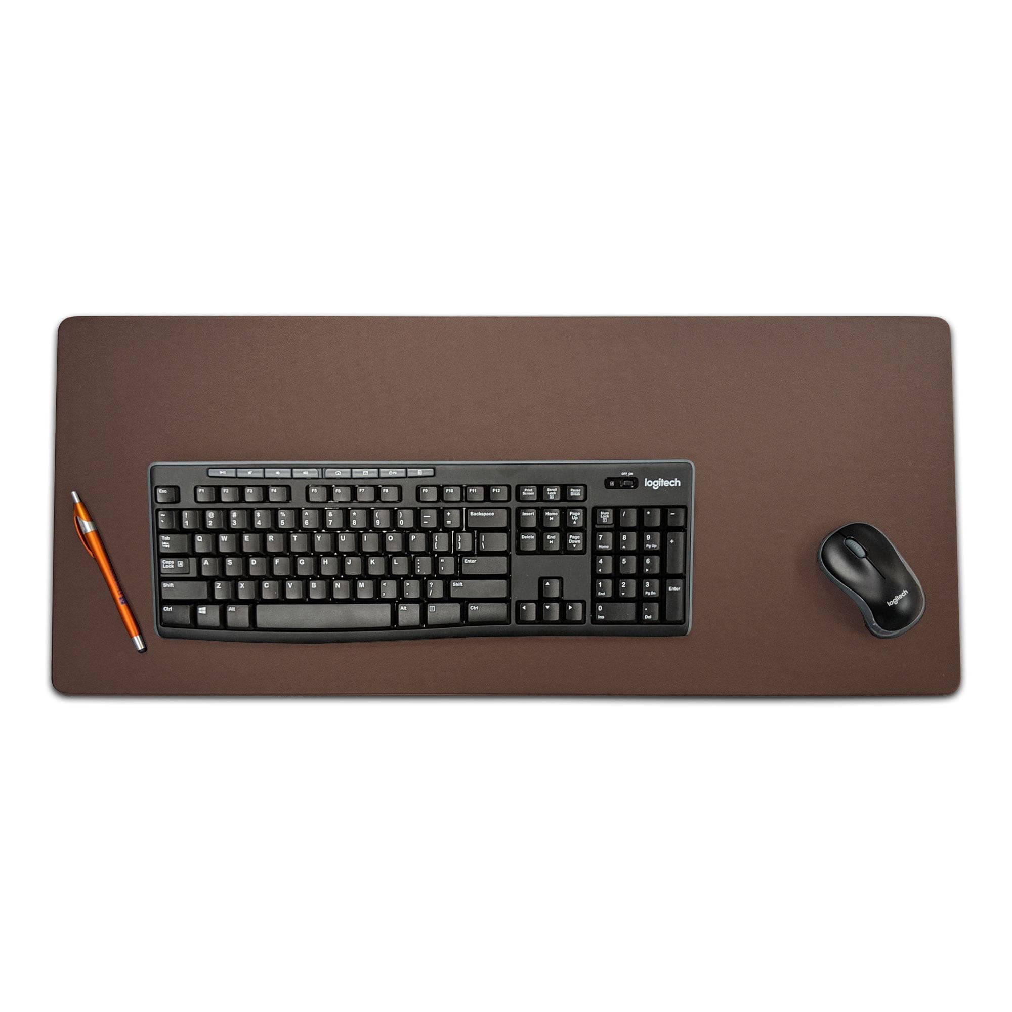 Chocolate Brown Leatherette 30" x 12.5" Keyboard/Mouse Desk Mat