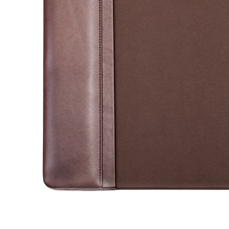 Chocolate Brown Leather Desk Pad w/ 2025 Calendar Insert, 34 x 20