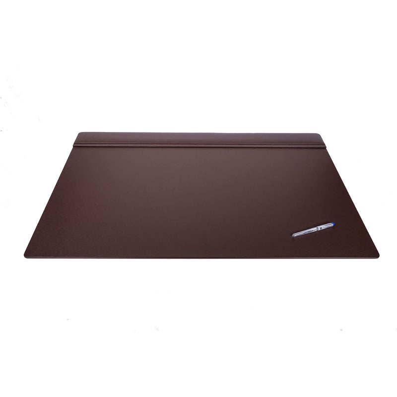 Chocolate Brown Leather 38" x 24" Top-Rail Desk Pad