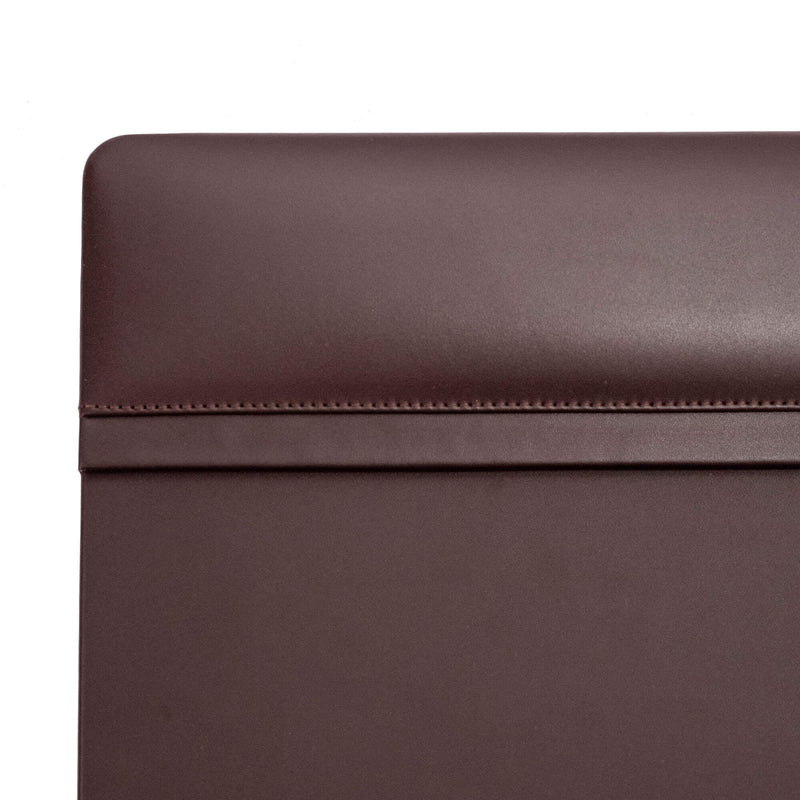 Chocolate Brown Leather 38" x 24" Top-Rail Desk Pad