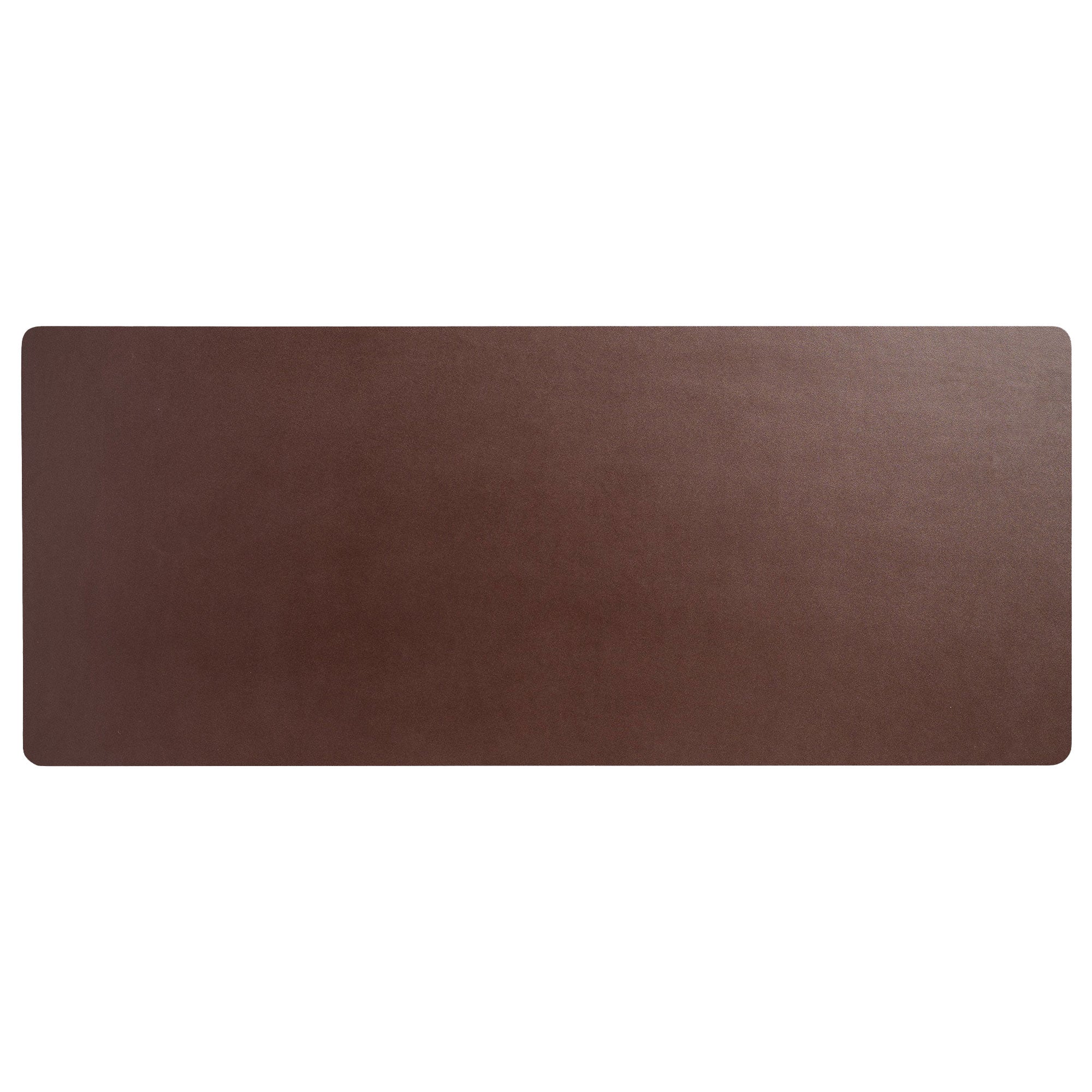 Chocolate Brown Leather 34" x 14" Keyboard/Mouse Desk Mat With Rubberized Enhanced Non-Slip Backing