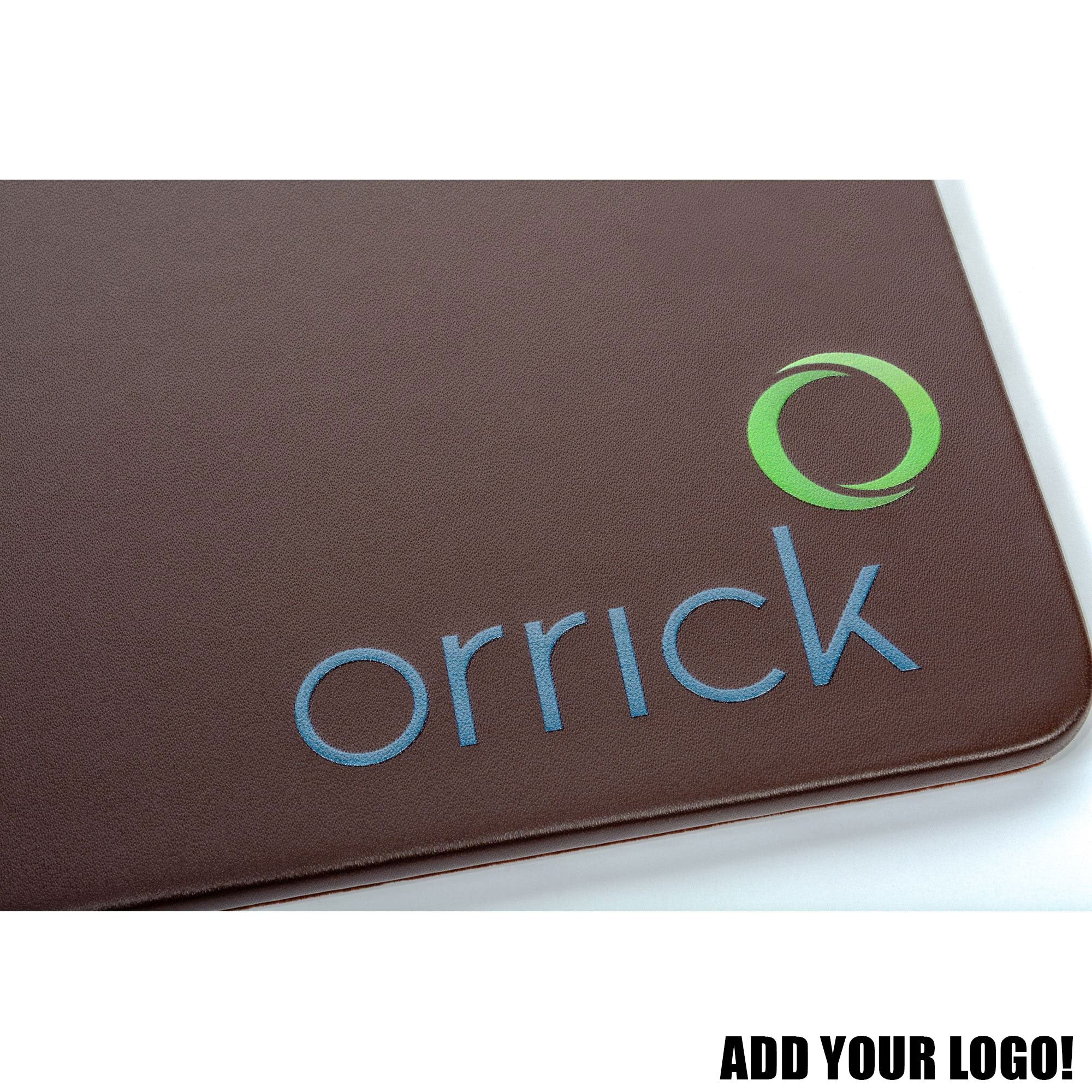 Chocolate Brown Leather 34" x 14" Keyboard/Mouse Desk Mat With Rubberized Enhanced Non-Slip Backing