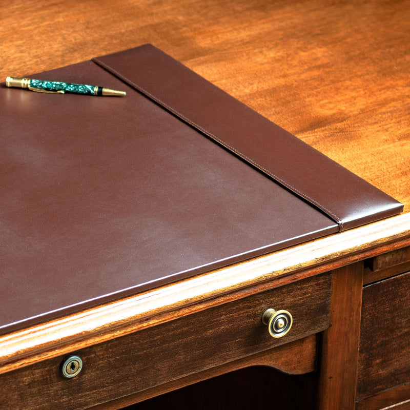 Dark Brown Bonded Leather 30" x 18" Desk Pad