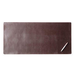 Dark Brown Bonded Leather 32" x 15" No Core Rollable Desk Mat/Pad