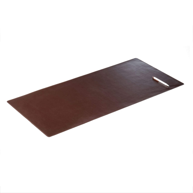 Dark Brown Bonded Leather 36" x 17" No Core Rollable Desk Mat/Pad