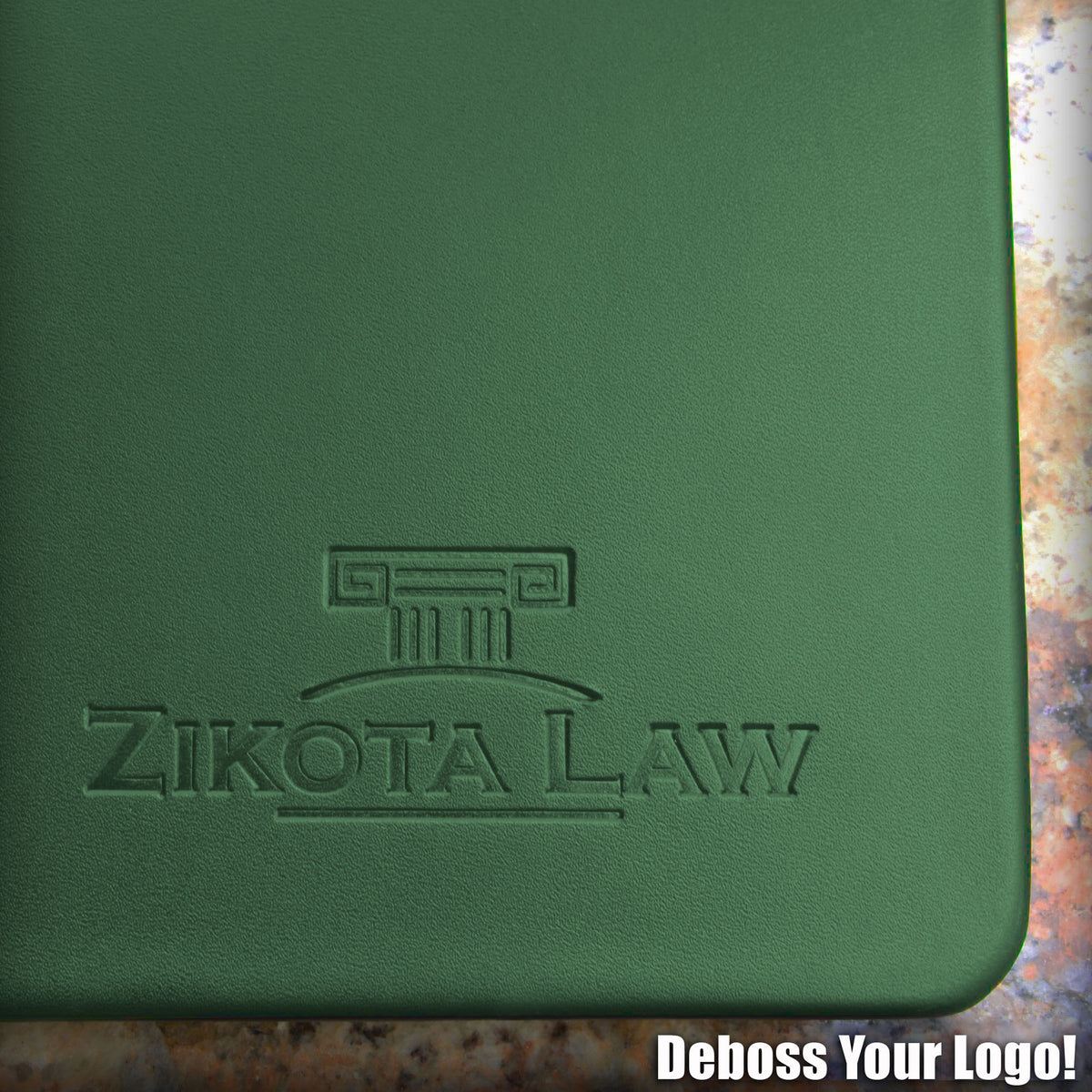 Dark Green Leather 17 x 14 Conference Table Pad