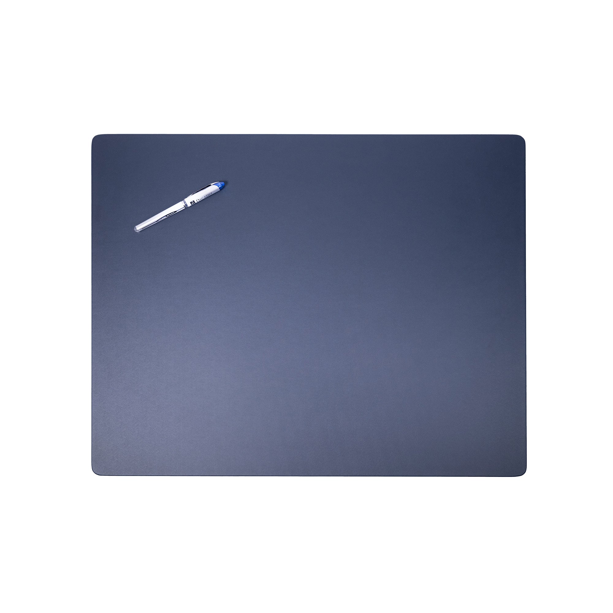 Navy Blue Leatherette Desk Pad w/out Rails, 24 x 19