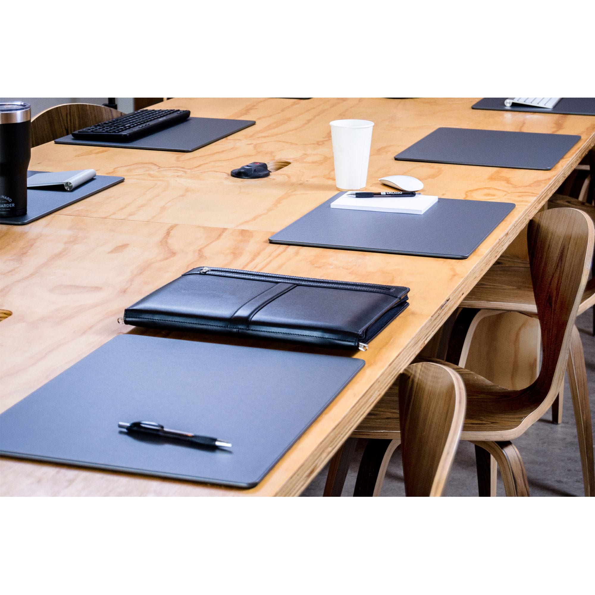 Gray Leather 17 x 14 Conference Table Pad