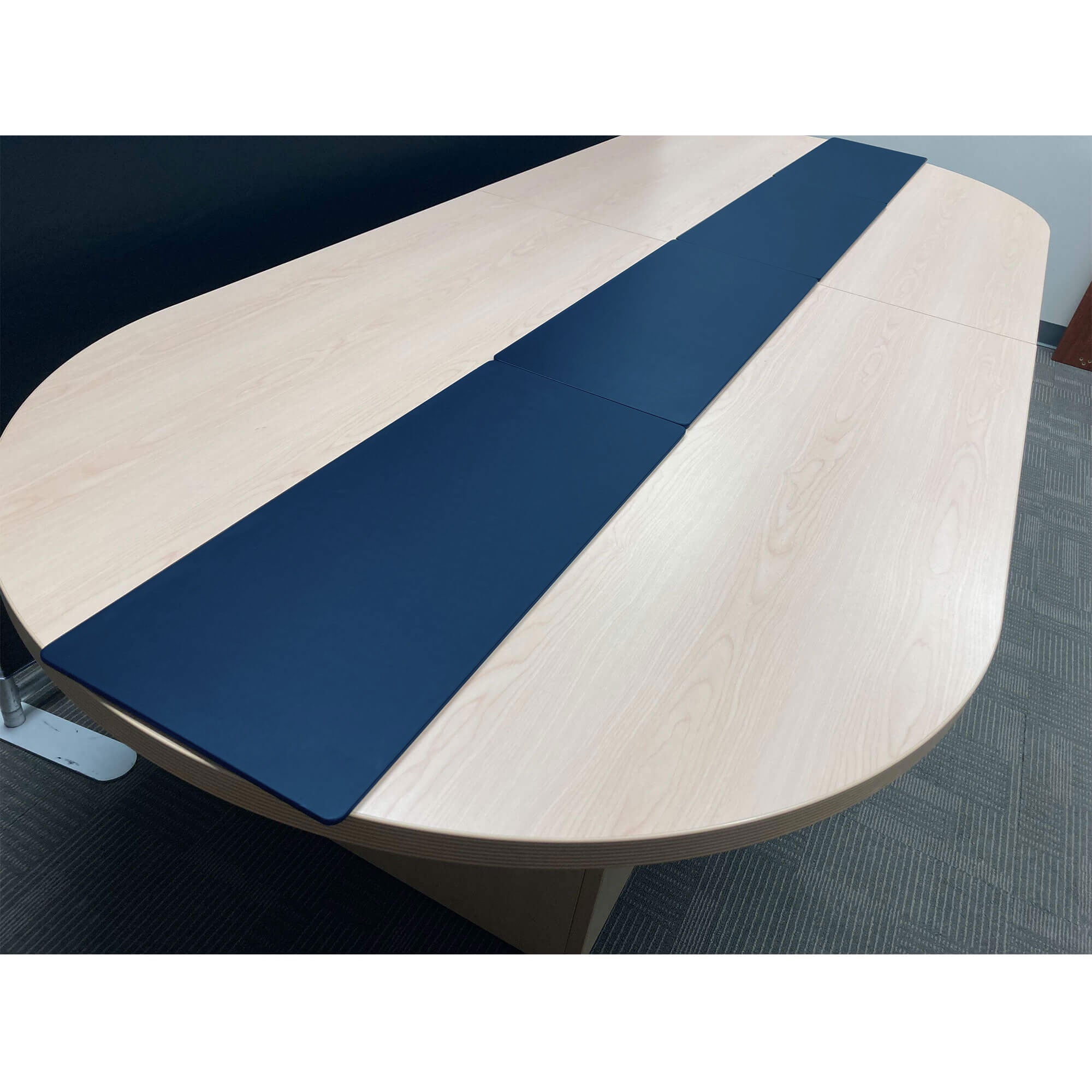 Navy Blue Leather 30" x 12.5" Conference Table Single Runner
