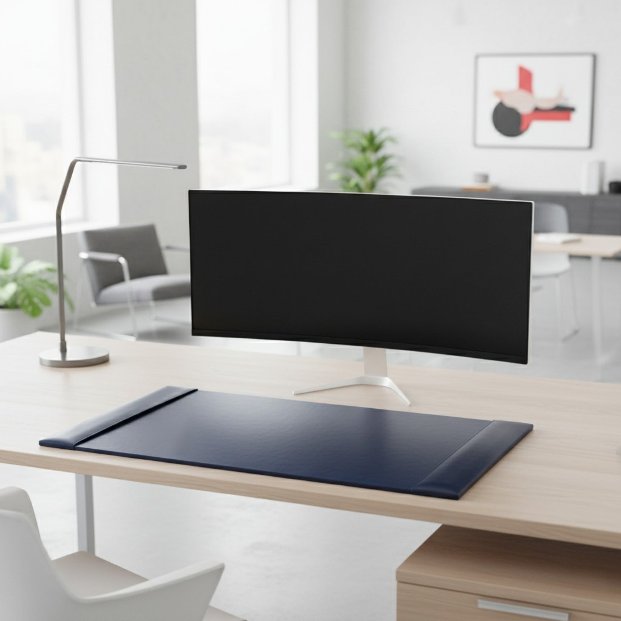 Navy Blue Bonded Leather 30