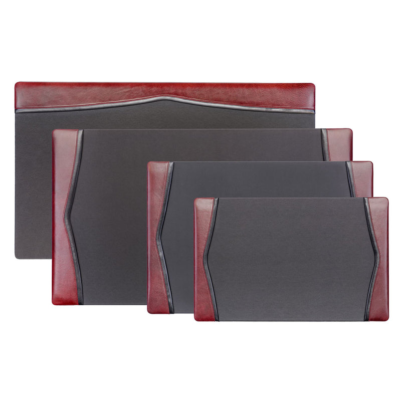 Burgundy Leather 34" x 20" Side-Rail Desk Pad