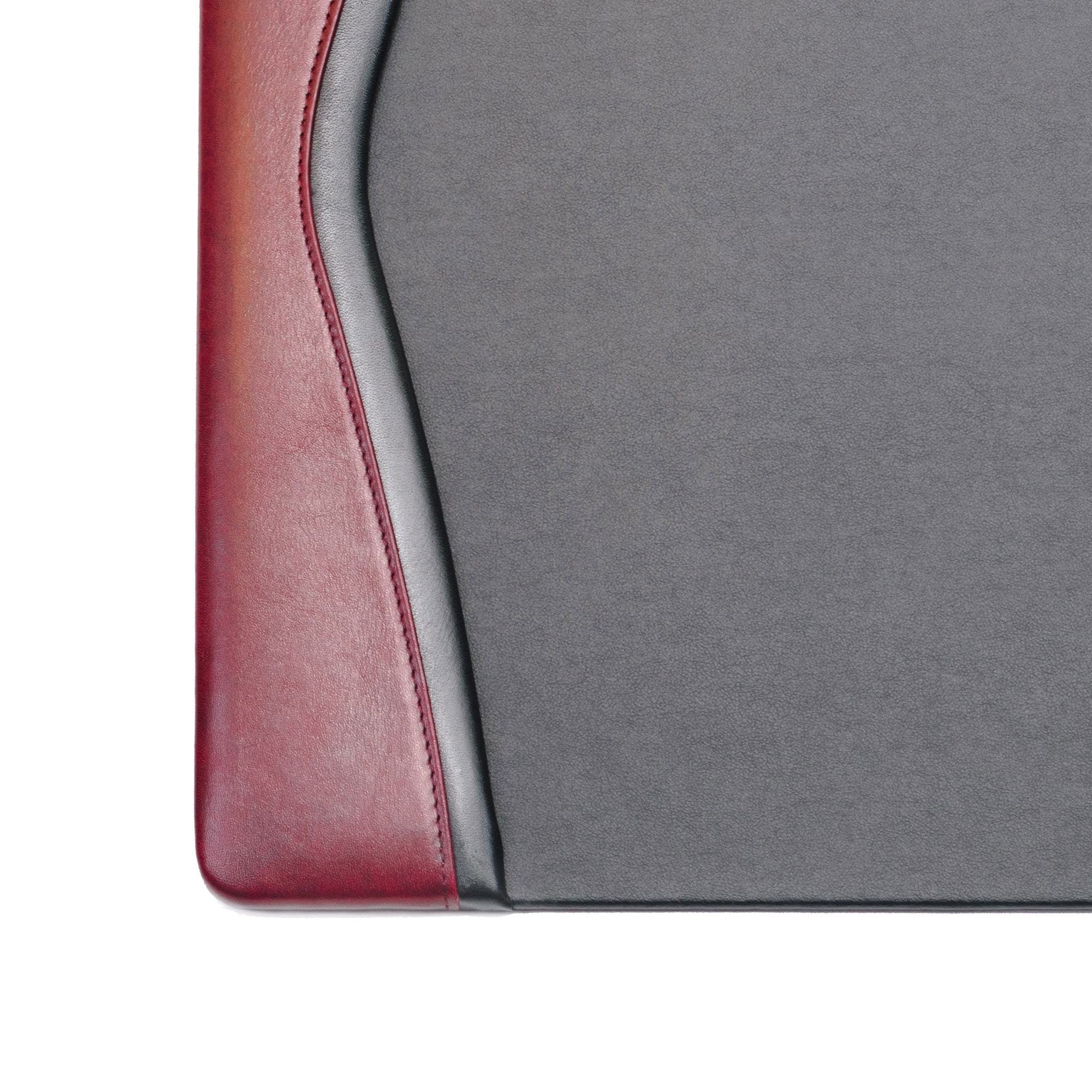 Burgundy Leather 25.5" x 17.25" Side-Rail Desk Pad