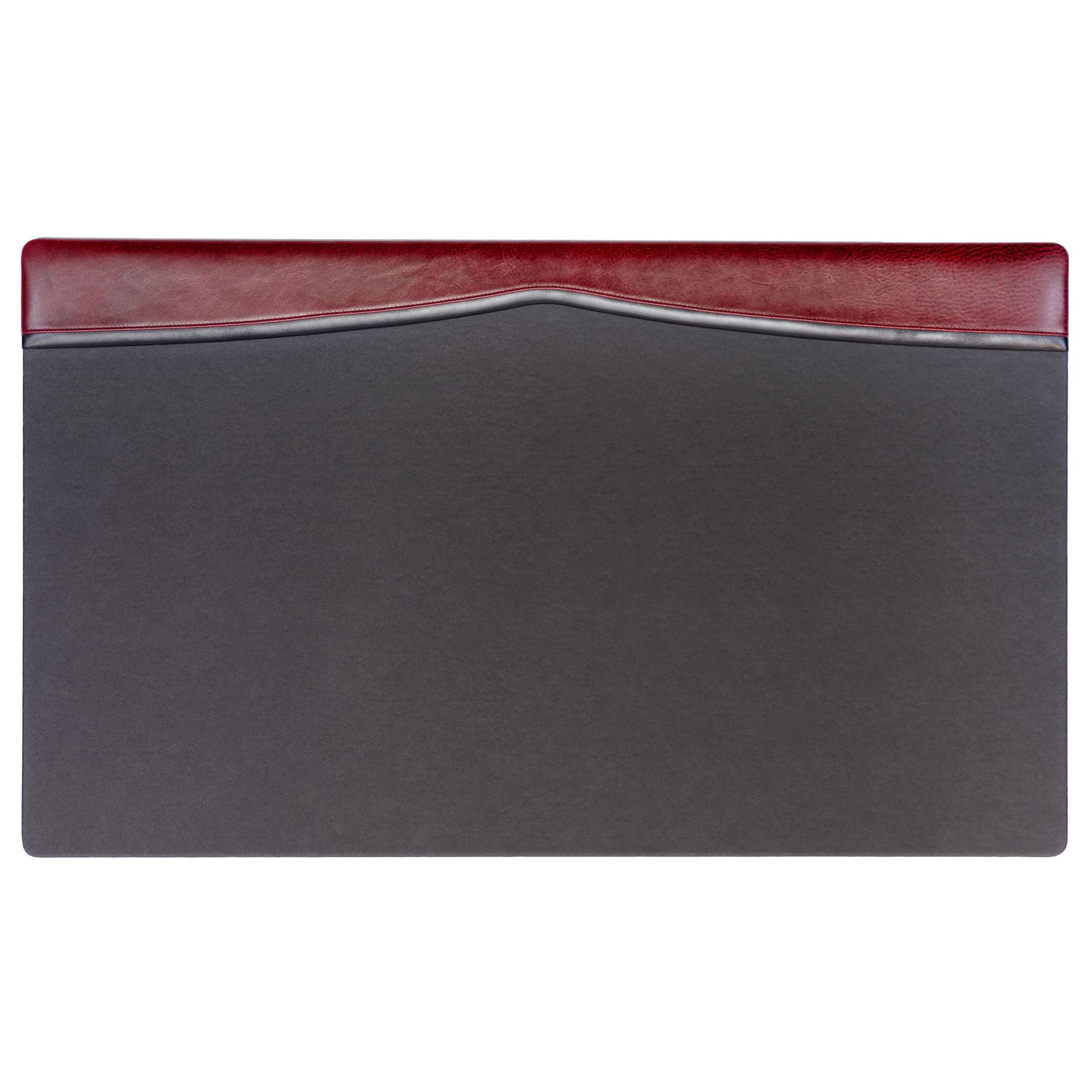 Burgundy Leather 34" X 20" Top-Rail Desk Pad
