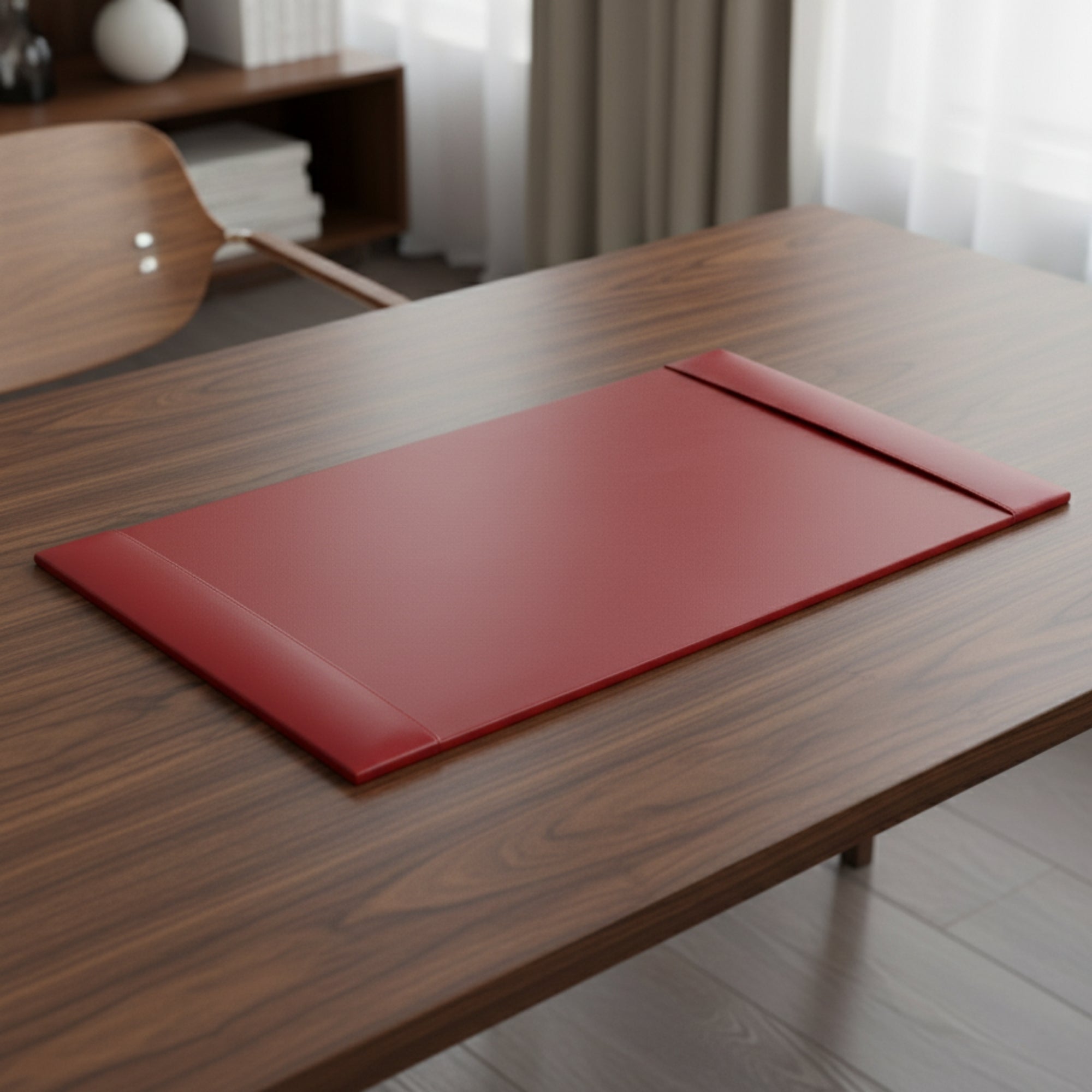 Red Bonded Leather Desk Pad, 30 x 18