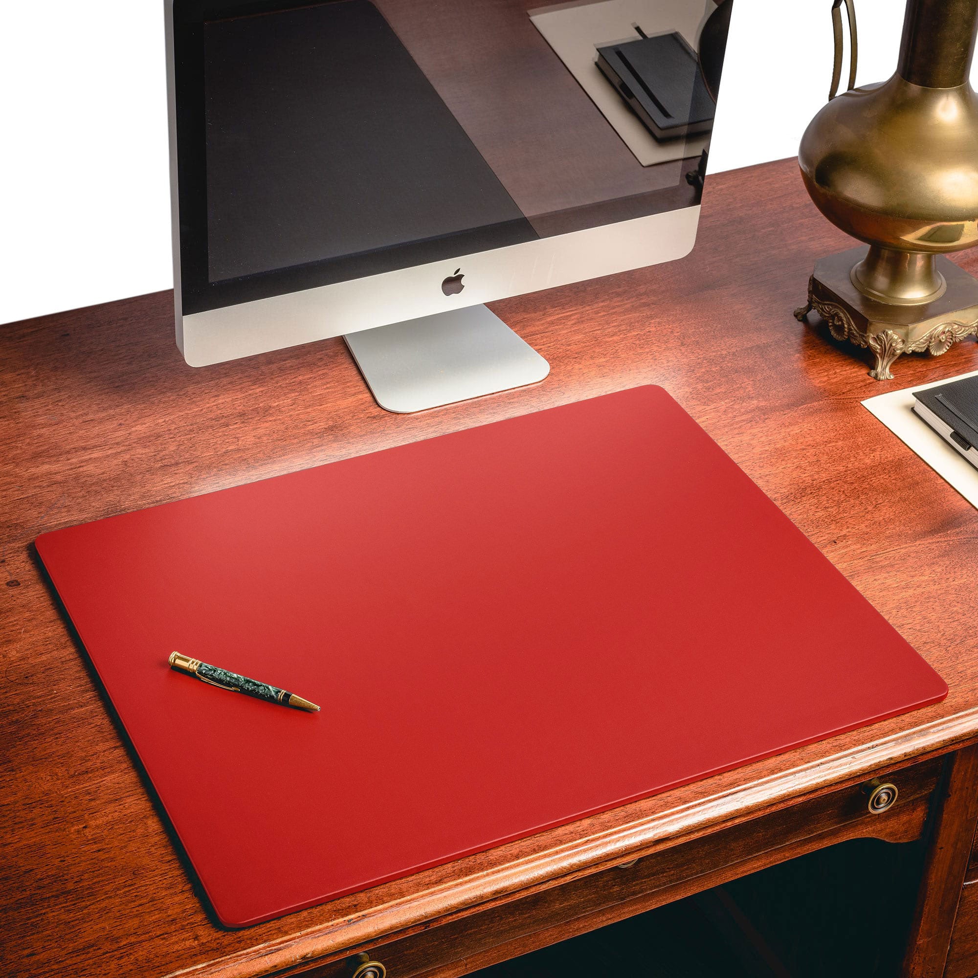 Red Leather 24 x 19 Desk Mat without Rails