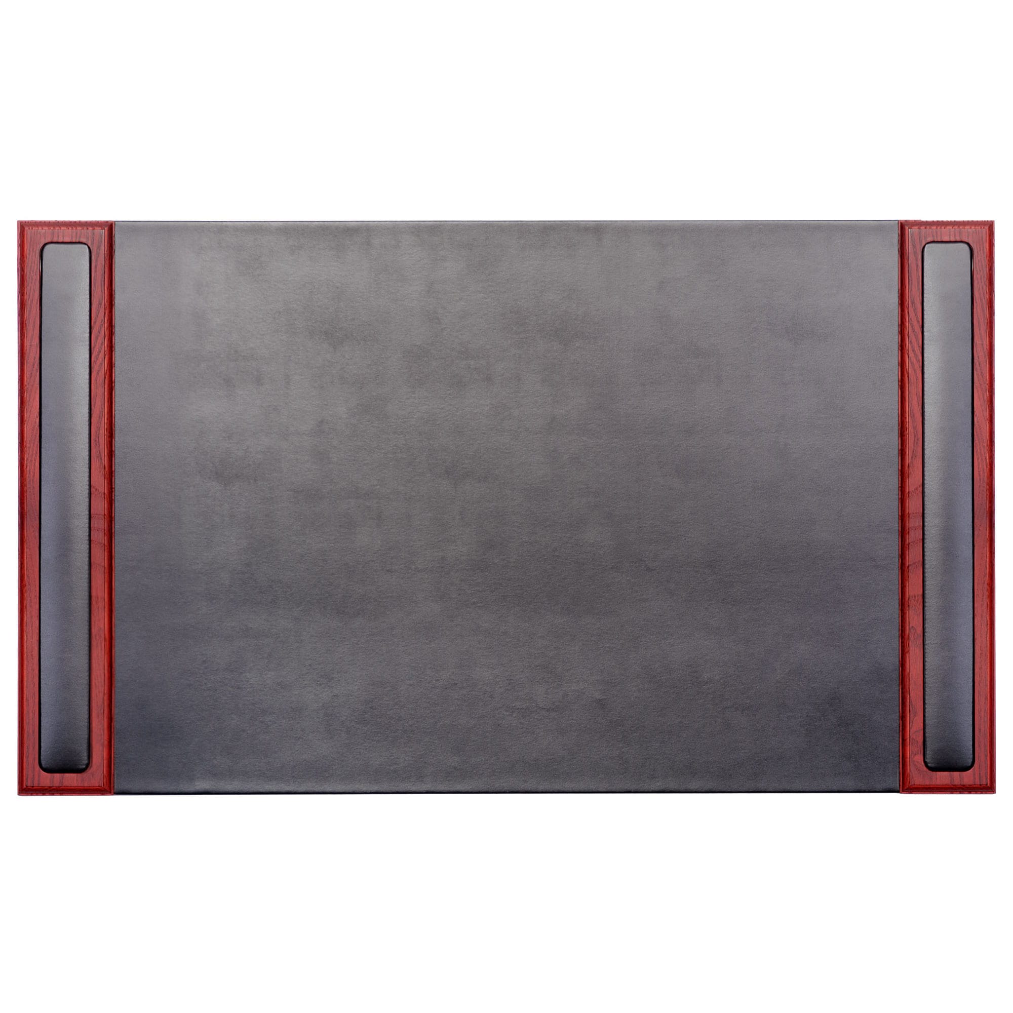 Mahogany (Rosewood) & Black Leather 34" x 20" Side-Rail Desk Pad