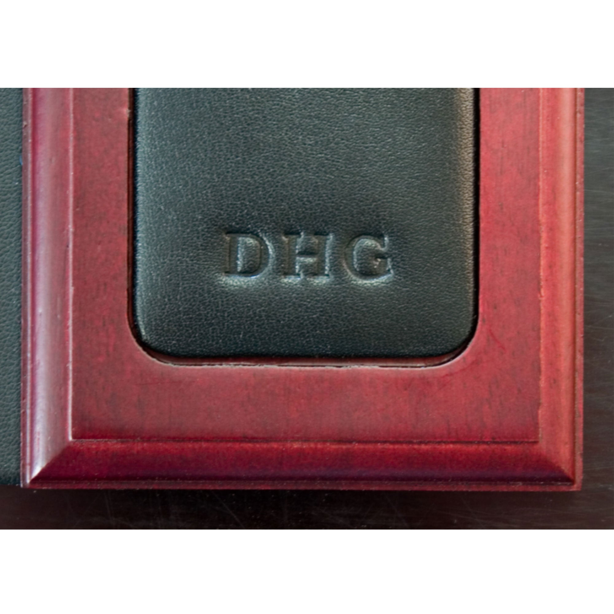 Mahogany (Rosewood) & Black Leather 25.5" x 17.25" Side-Rail Desk Pad