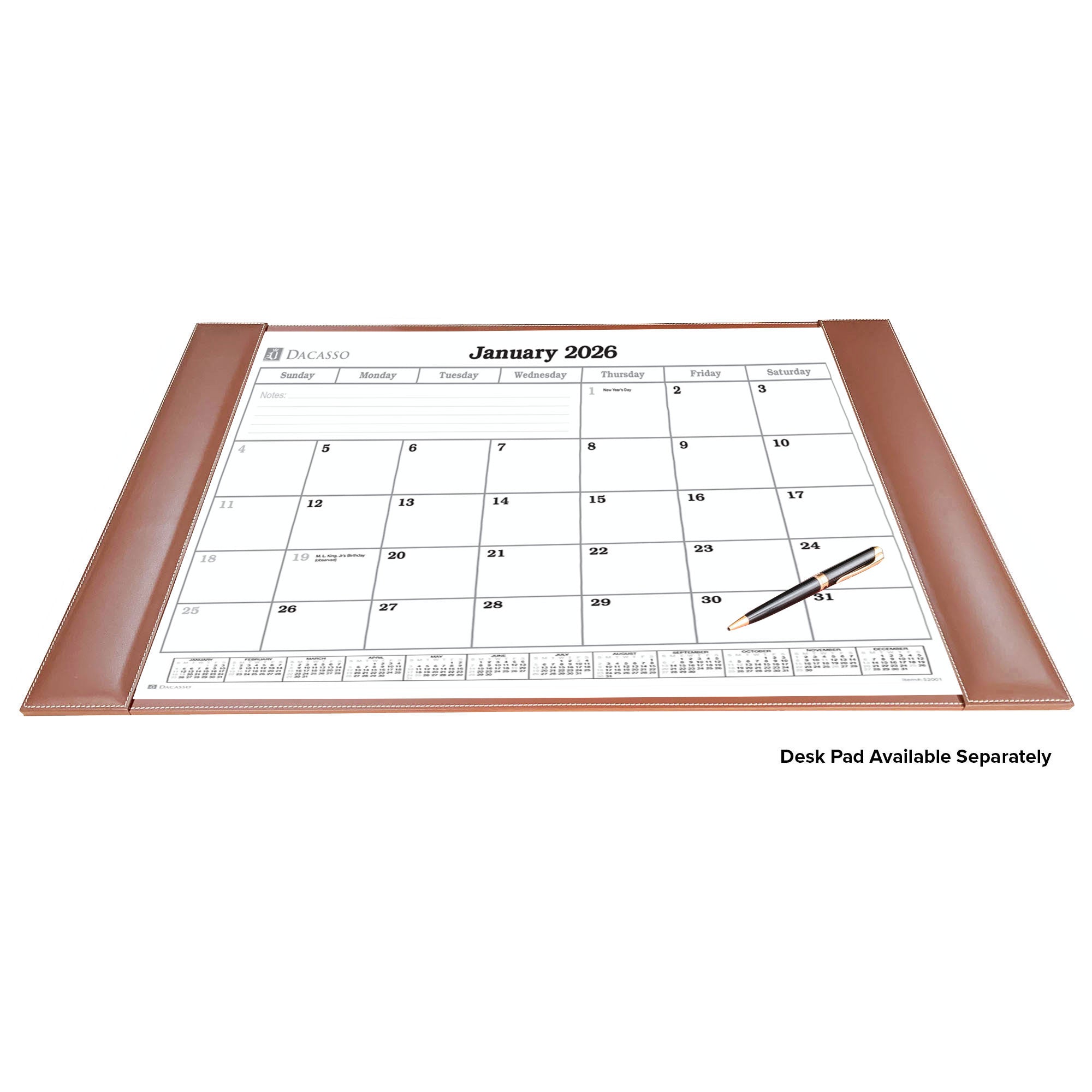 Desk Pad 2026 Monthly Calendar Insert, 24.5 x 16