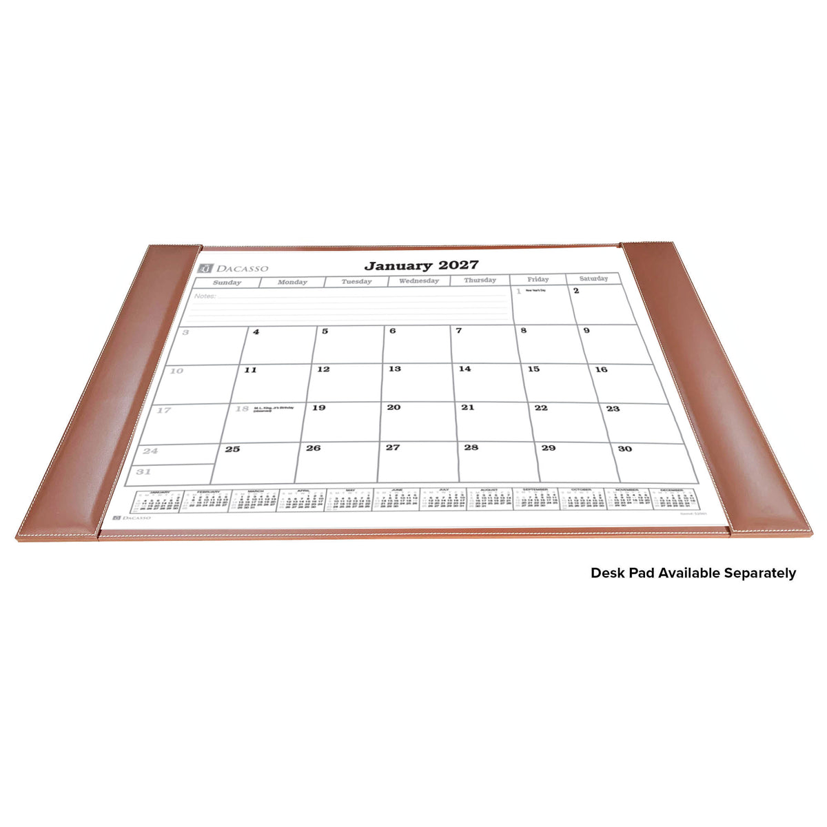 Desk Pad Monthly 2027 Calendar Insert, 24.5" x 16"