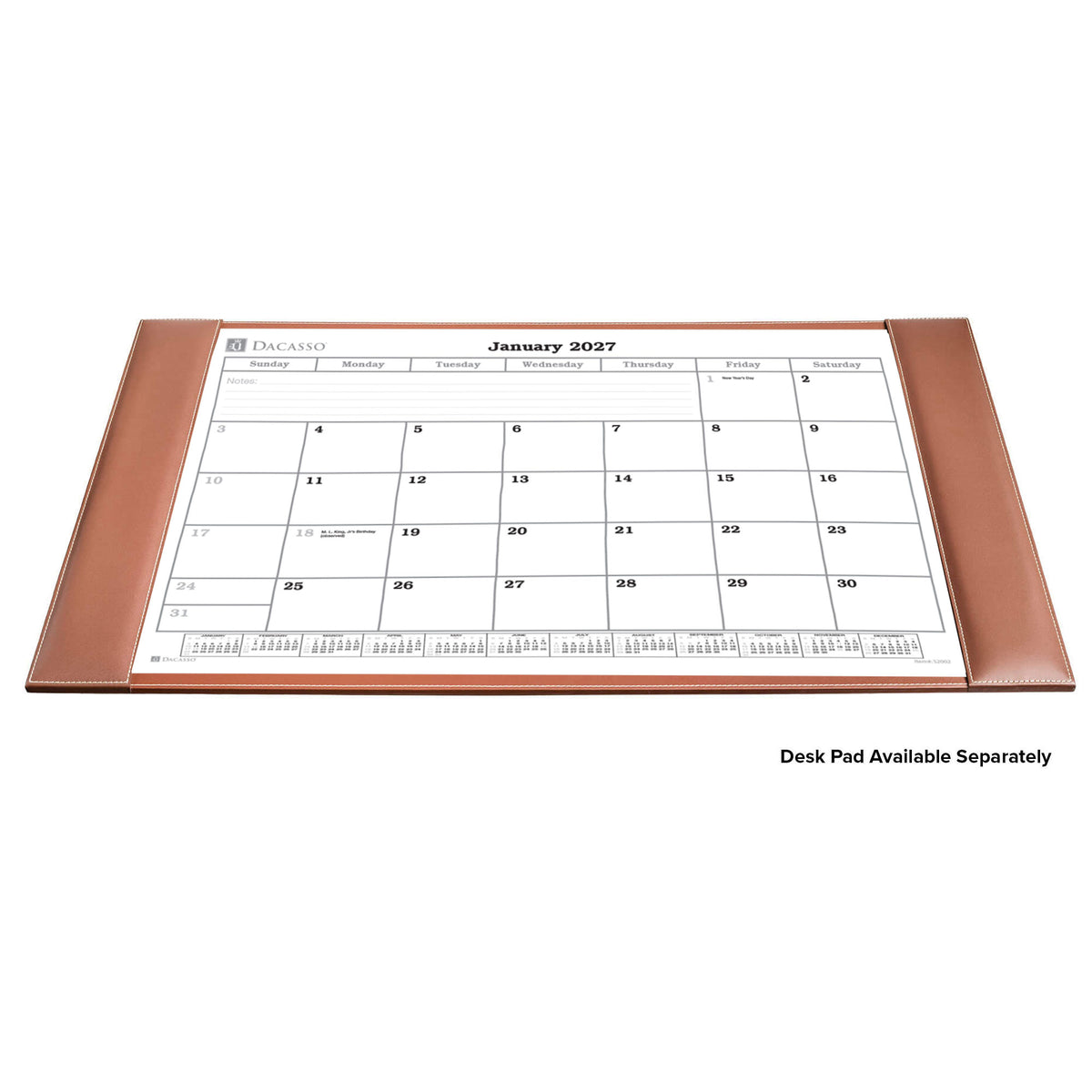 Desk Pad Monthly 2027 Calendar Insert, 32.875" x 18.875"
