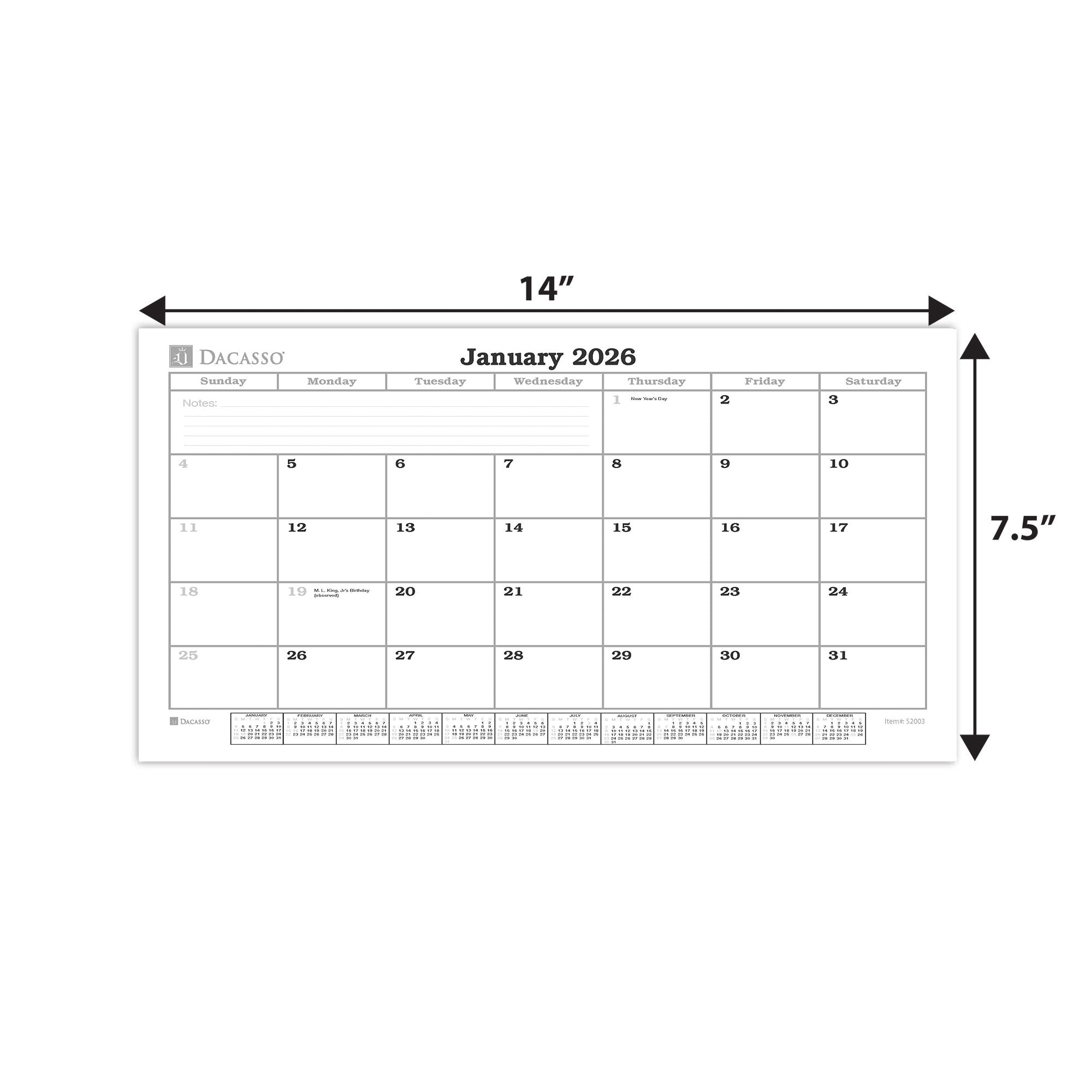 Wall Calendar Insert