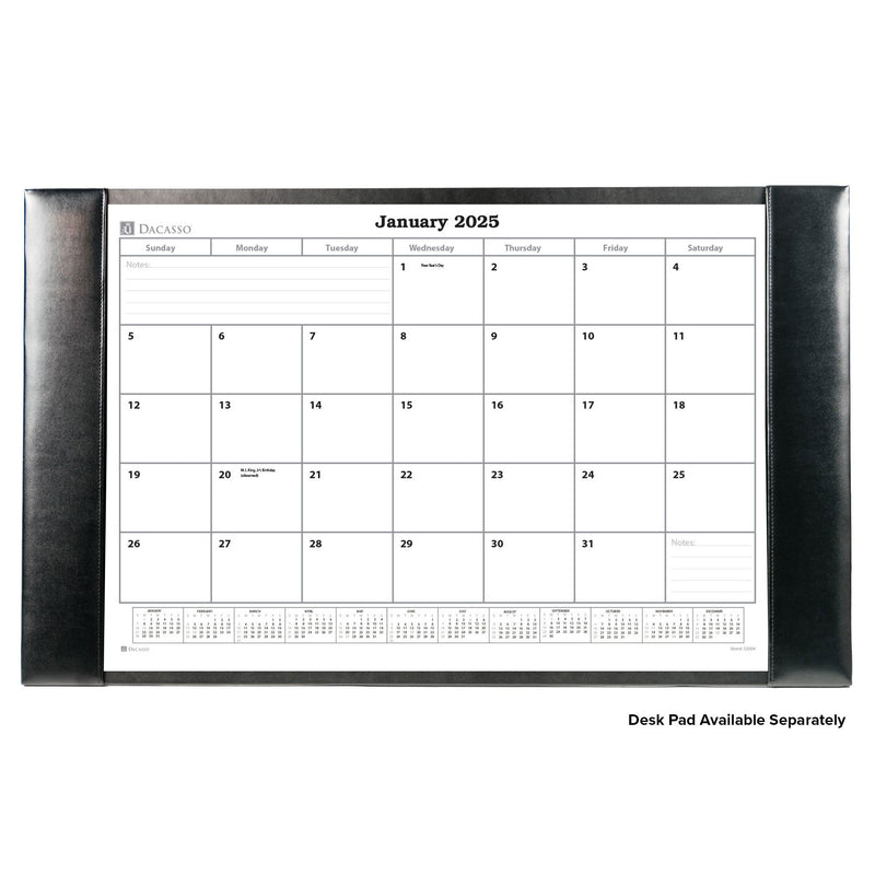 Desk Pad Monthly Calendar Insert, 28.75" x 16.75"