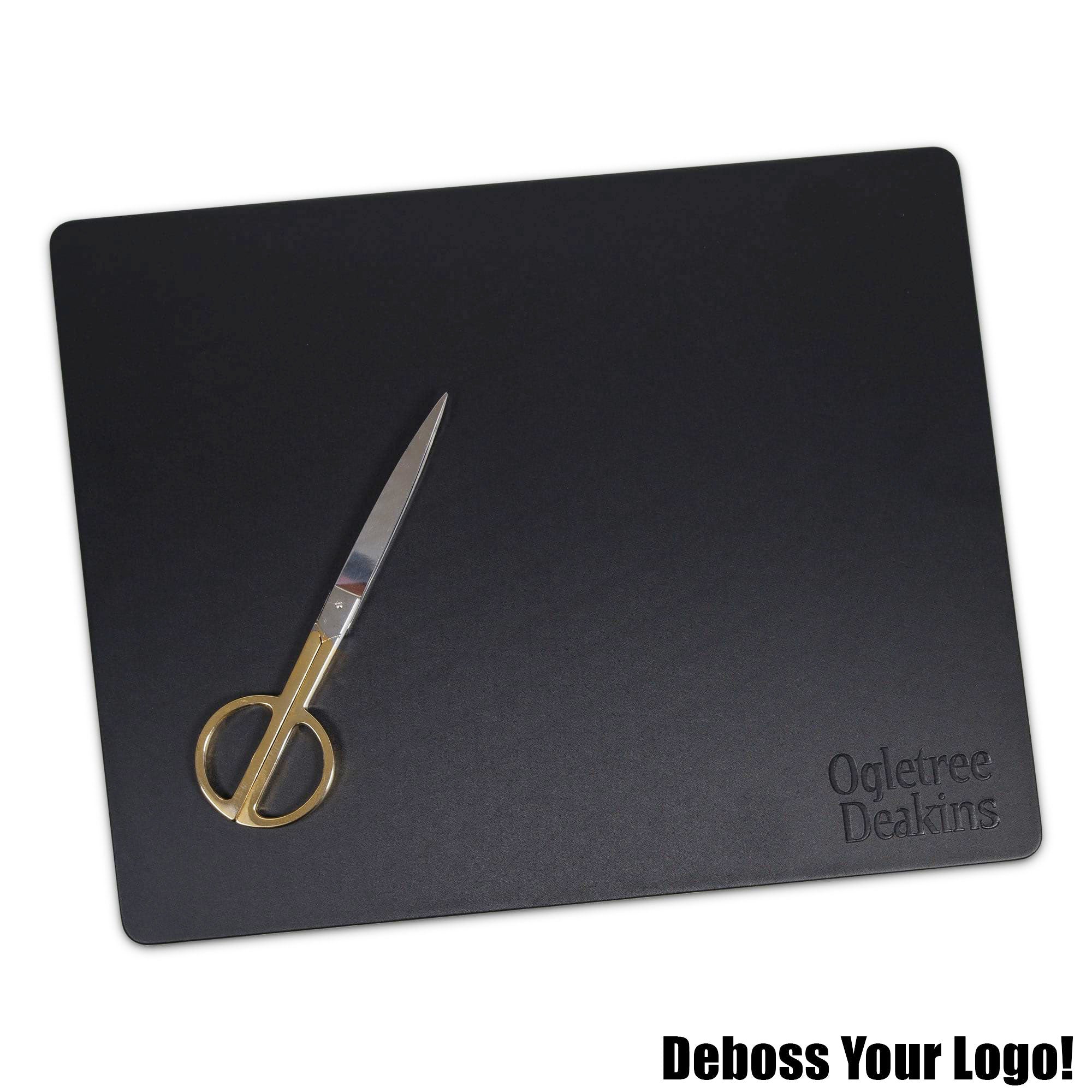 12 Seat Black Leatherette Conference Room Set w/ Round Coasters, 17 x 14 Size Pads