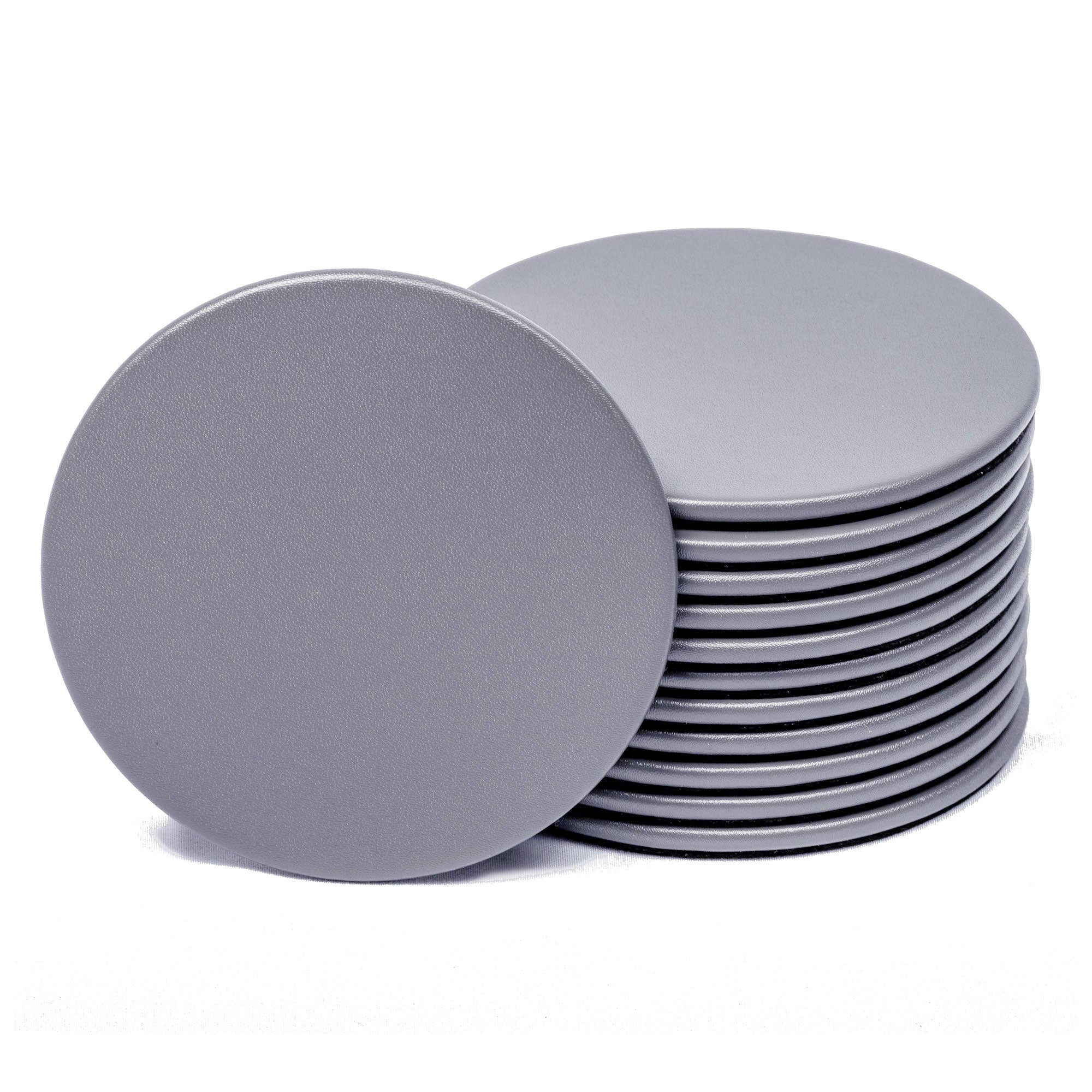 12 Seat Gray Leatherette Conference Room Set w/ Round Coasters, 17 x 14 Size Pads