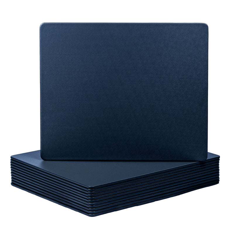 12 Seat Navy Blue Leatherette Conference Room Set w/ Square Coasters