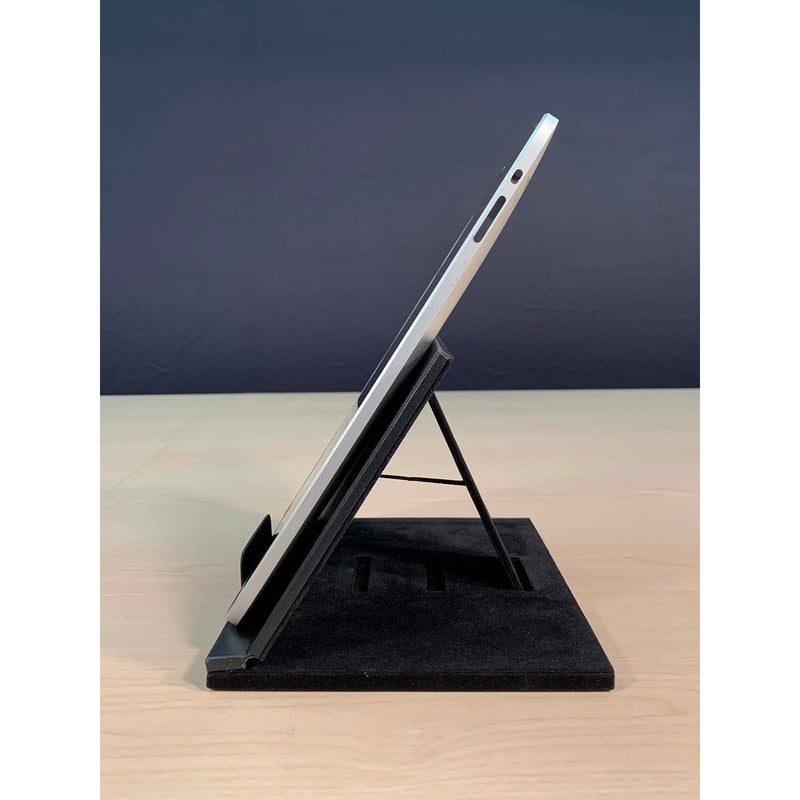 Classic Black Leather Tablet Stand