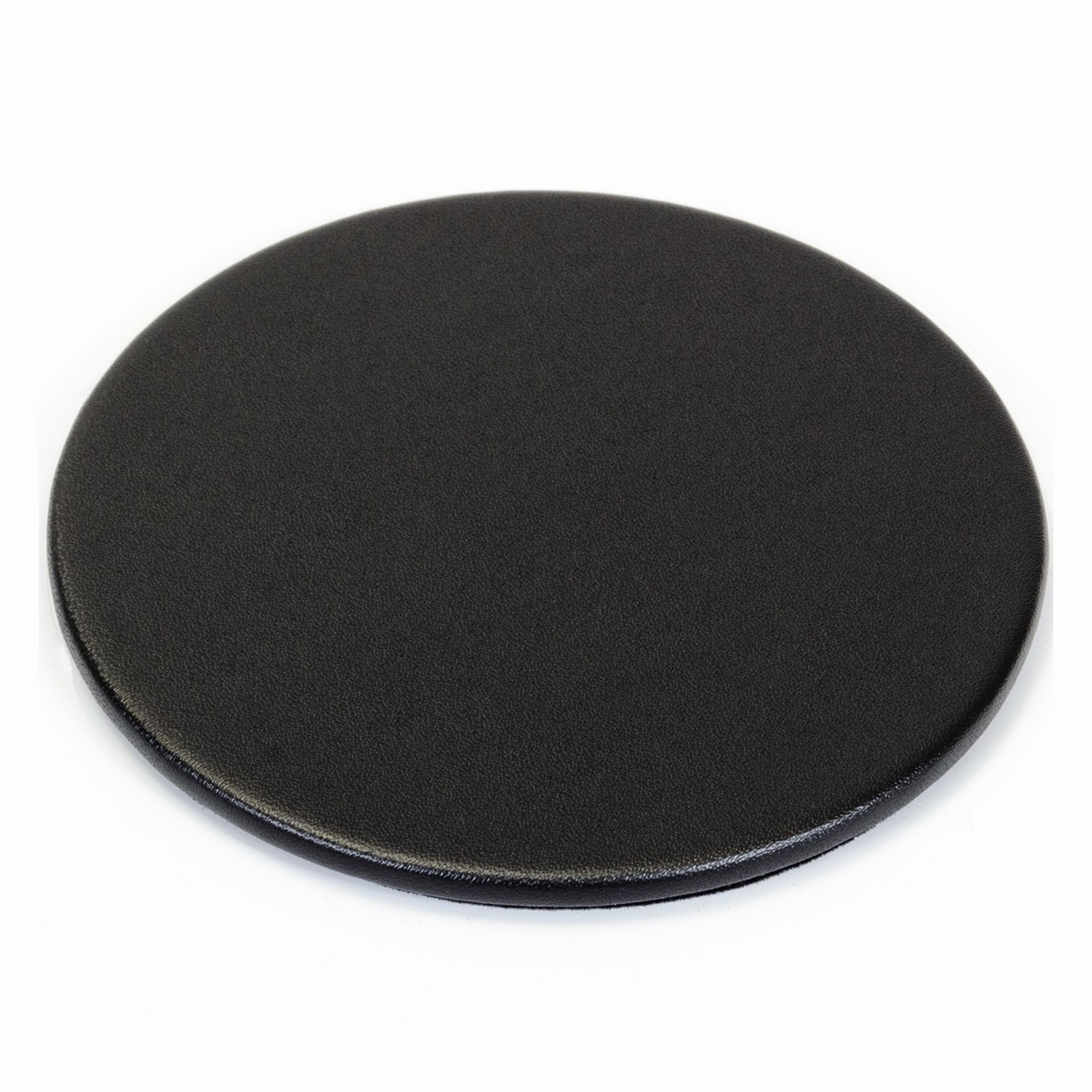 Classic Black Leatherette Round Coaster