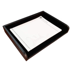 Classic Black Leather Side Load Letter Tray
