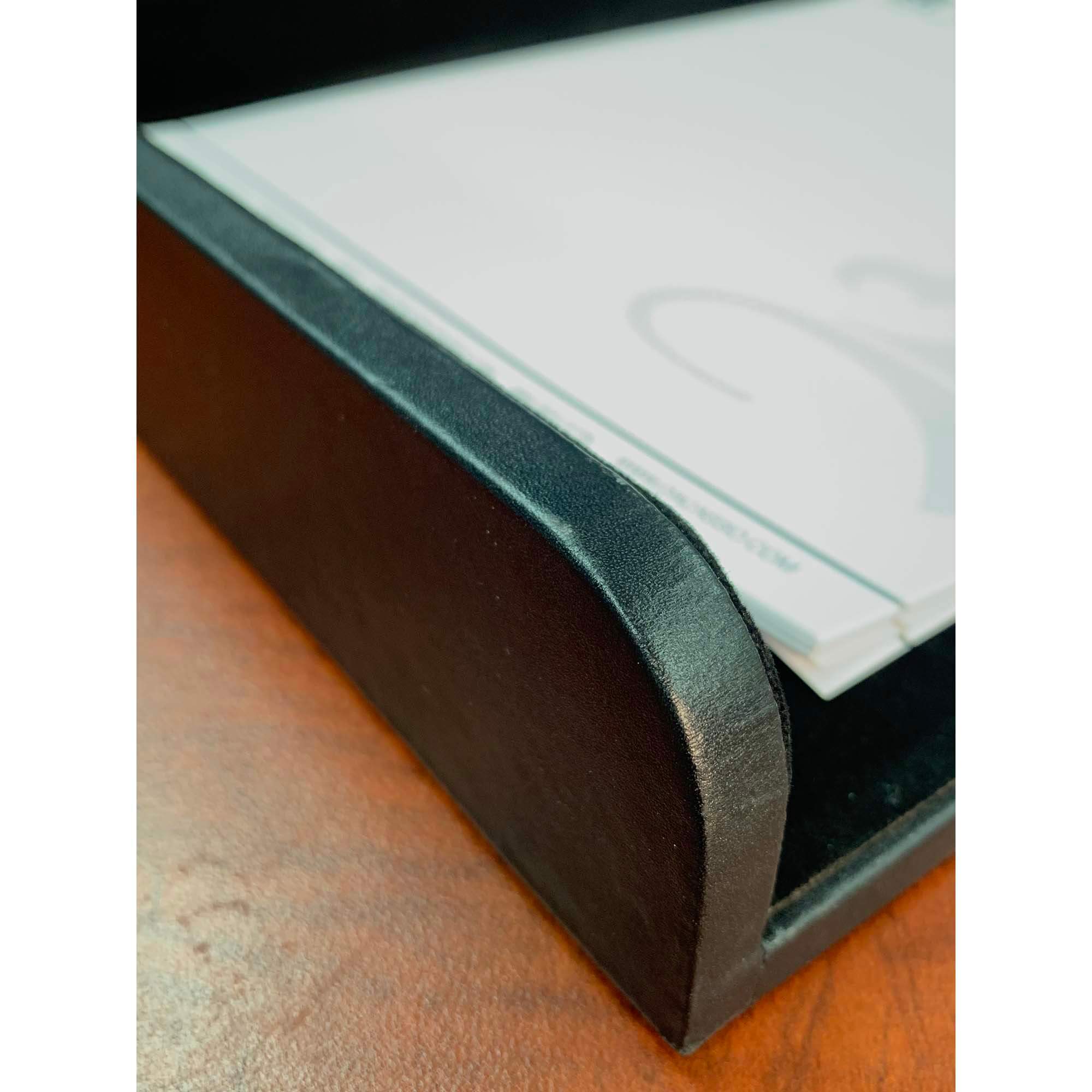 Classic Black Leather Side Load Letter Tray