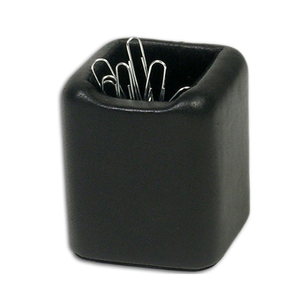 Classic Black Leather Paper Clip Holder
