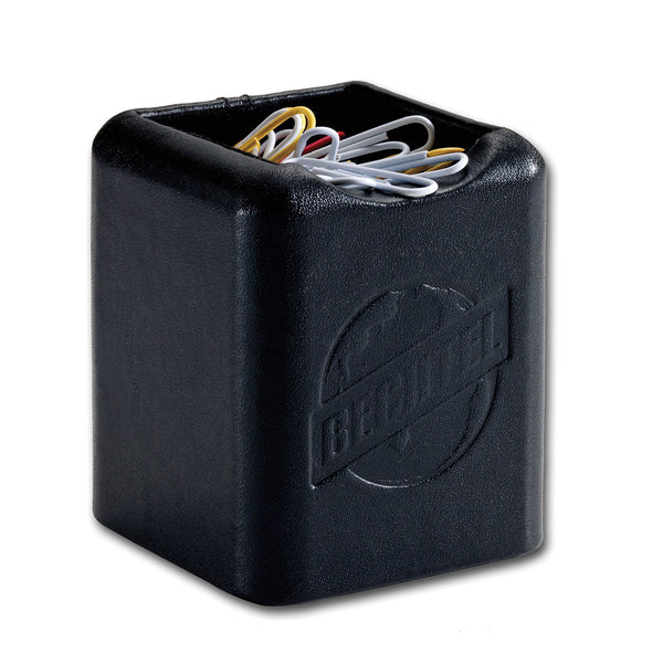 Classic Black Leather Paper Clip Holder