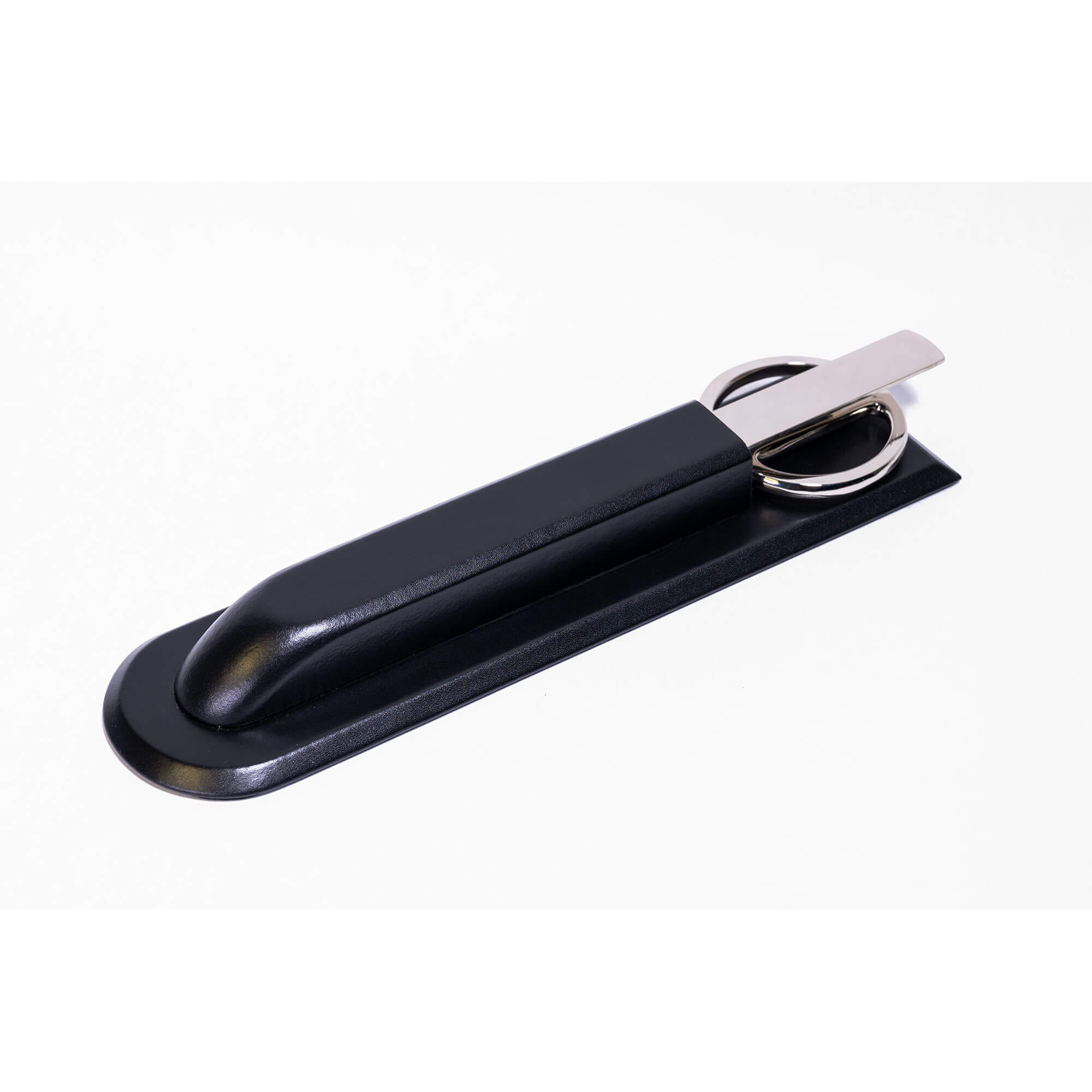 Classic Black Leather Library Set - Silver Hardware