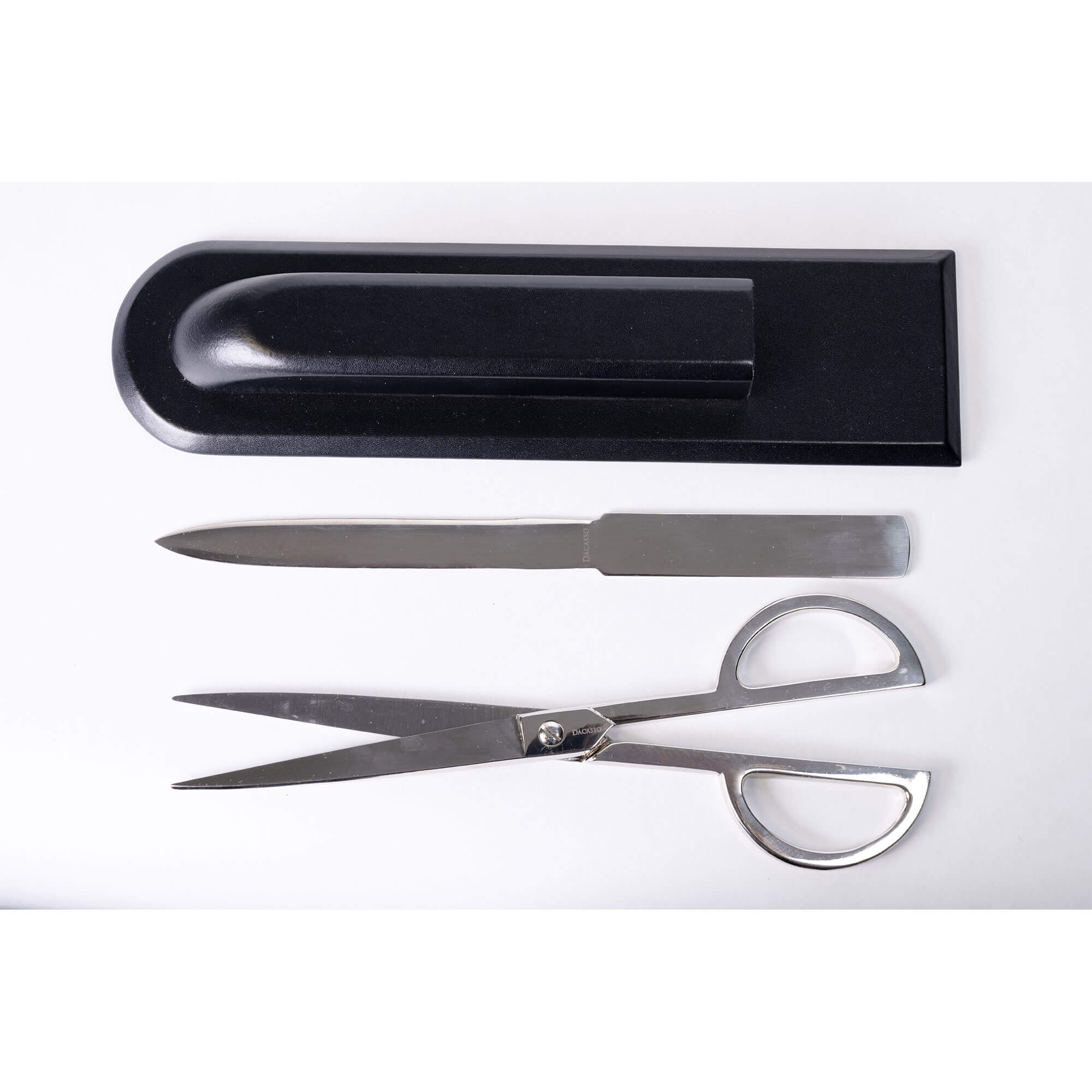 Classic Black Leather Library Set - Silver Hardware