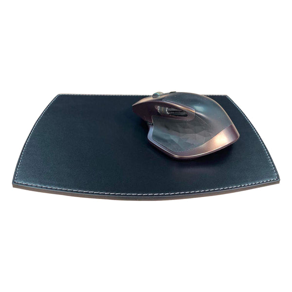 Rustic Black Leather Mouse Pad