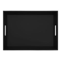 Black Leatherette Serving Tray with Handles