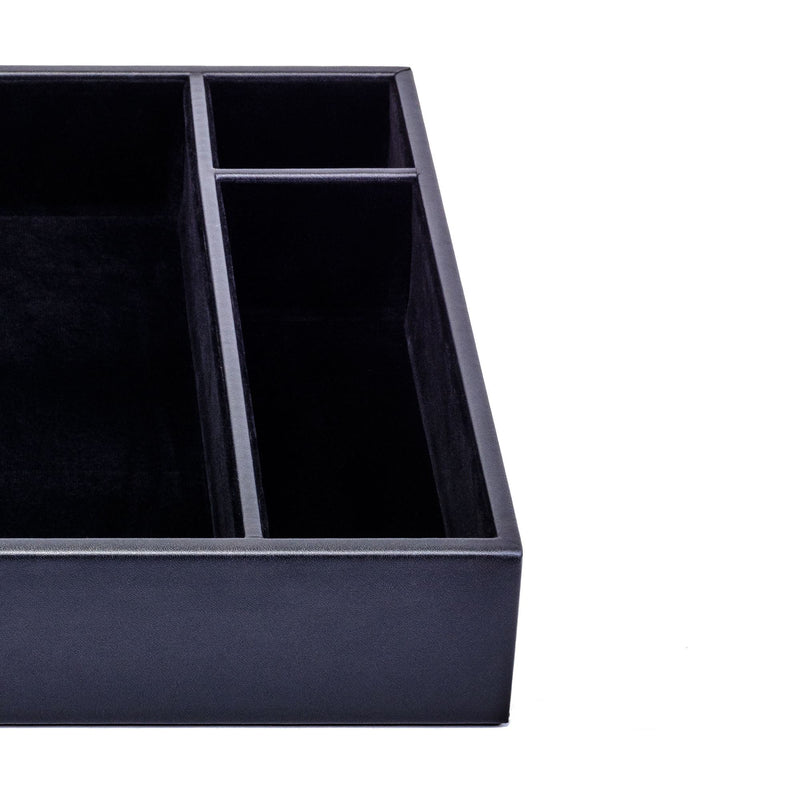 Black Leatherette Conference Room Organizer Tray