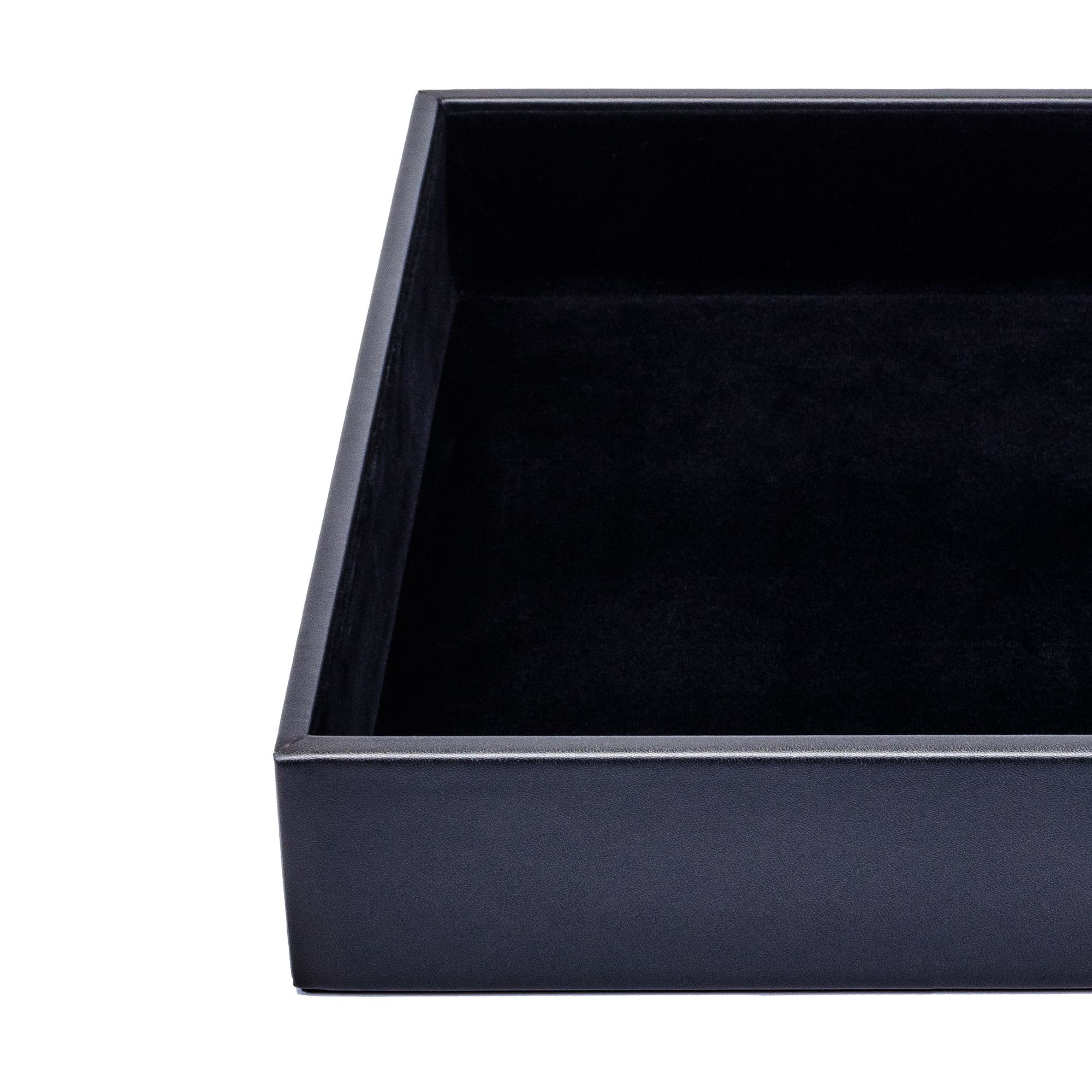 Black Leatherette Conference Room Organizer Tray